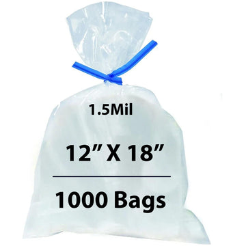 Flat Polypropylene Bags 1.5 Mil 12X18 inches 1000 Bags